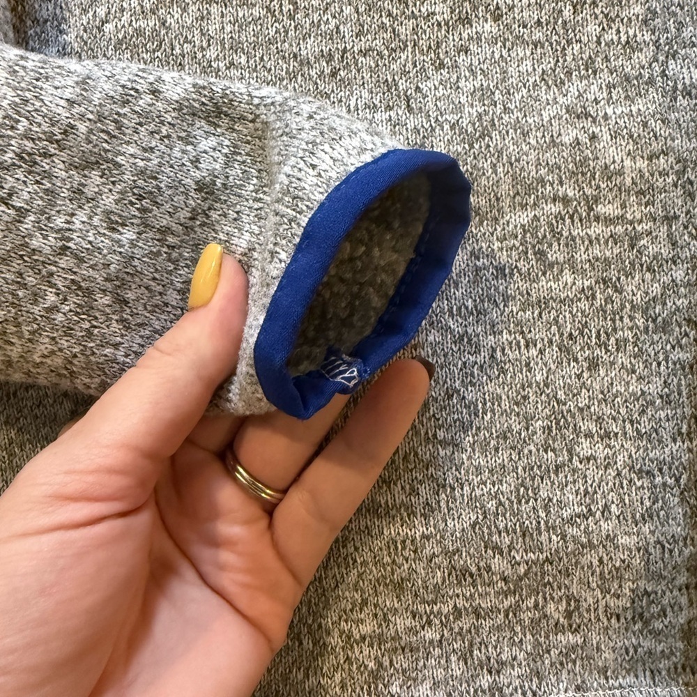 Lands' End Kids Zip Up Sweater - Gray and Blue - Picture 7 of 9